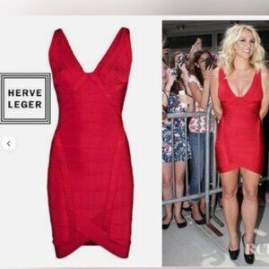 Herve Leger Red Bandage Dress